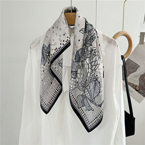 MaraSilk Pure Mulberry Silk Scarf - Square Crepe Satin MS143