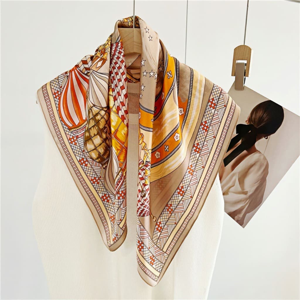 MaraSilk Pure Mulberry Silk Scarf - Square Crepe Satin MS145