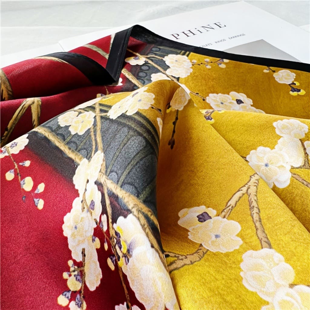 MaraSilk Pure Mulberry Silk Scarf - Square Crepe Satin MS146