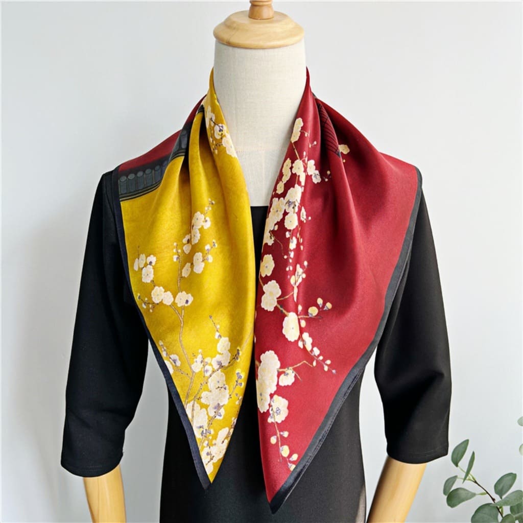 MaraSilk Pure Mulberry Silk Scarf - Square Crepe Satin MS146