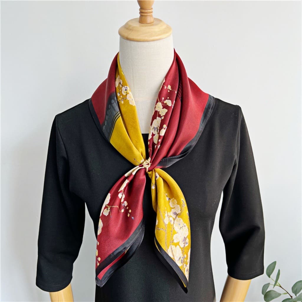 MaraSilk Pure Mulberry Silk Scarf - Square Crepe Satin MS146 25" x 25" MS14601