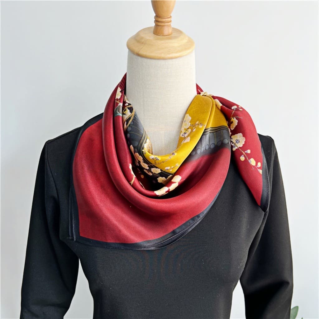 MaraSilk Pure Mulberry Silk Scarf - Square Crepe Satin MS146