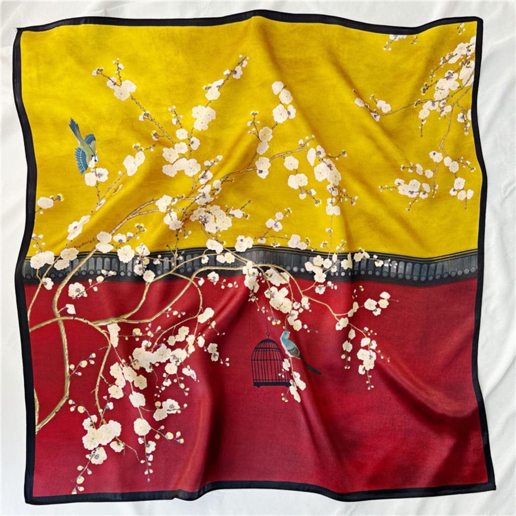 MaraSilk Pure Mulberry Silk Scarf - Square Crepe Satin MS146