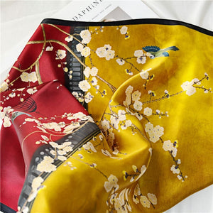 MaraSilk Pure Mulberry Silk Scarf - Square Crepe Satin MS146