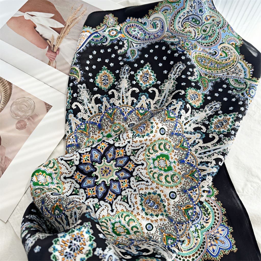 MaraSilk Pure Mulberry Silk Scarf - Square Crepe Satin MS148