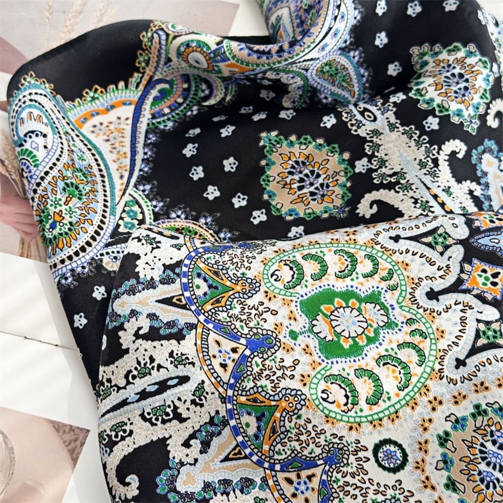 MaraSilk Pure Mulberry Silk Scarf - Square Crepe Satin MS148