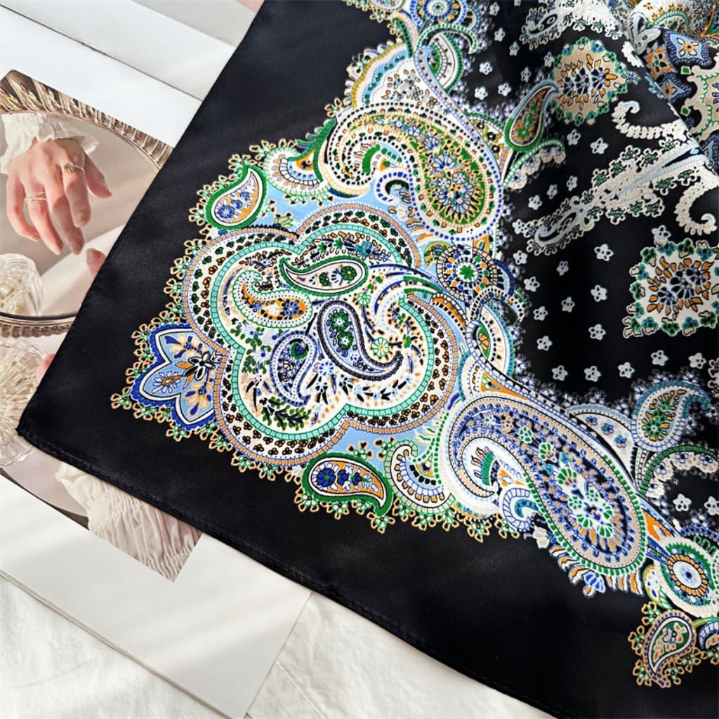 MaraSilk Pure Mulberry Silk Scarf - Square Crepe Satin MS148