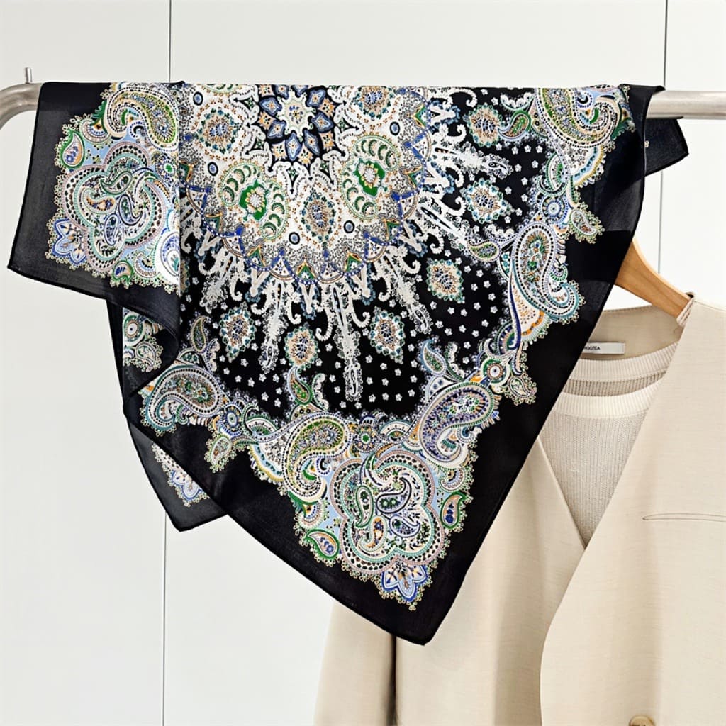 MaraSilk Pure Mulberry Silk Scarf - Square Crepe Satin MS148