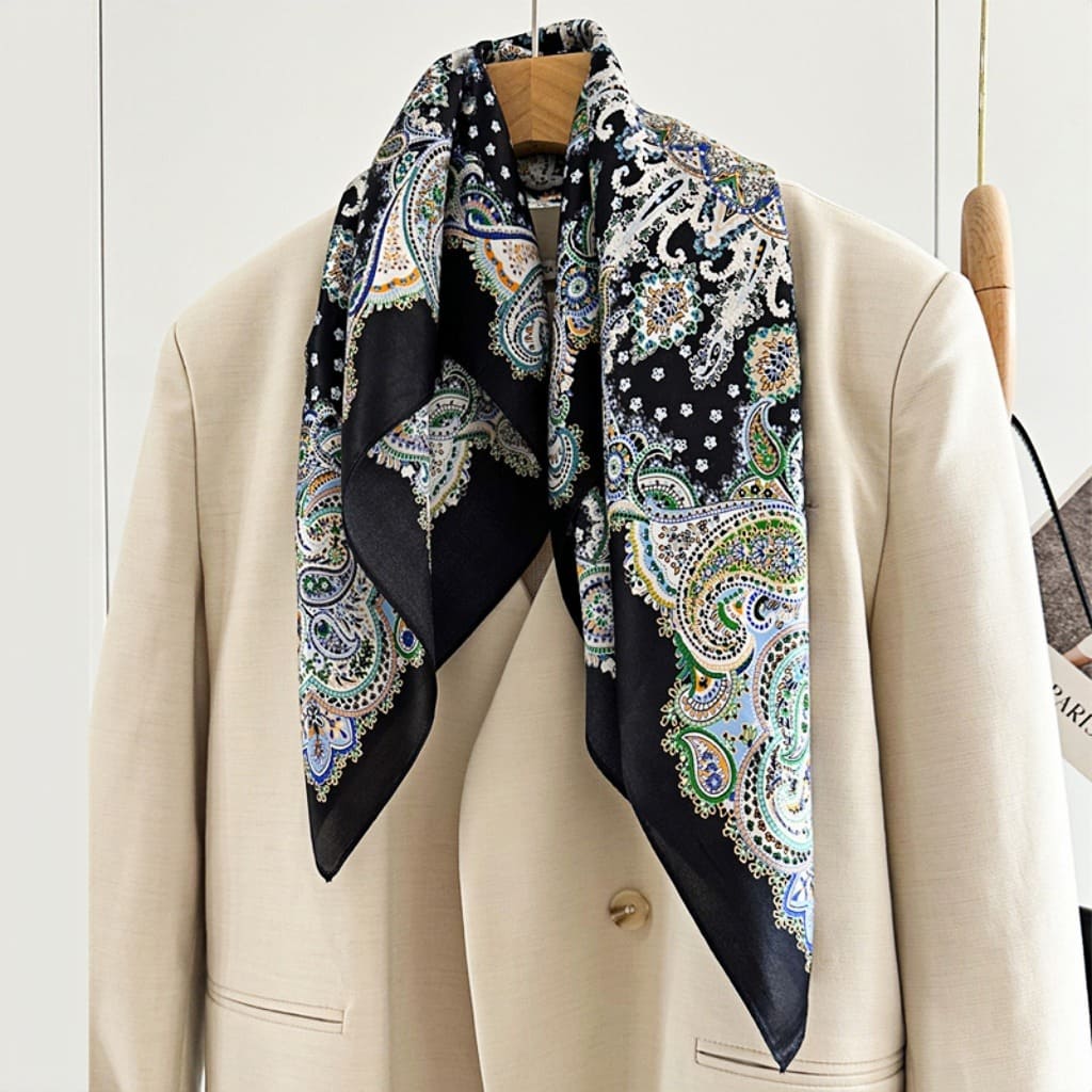 MaraSilk Pure Mulberry Silk Scarf - Square Crepe Satin MS148