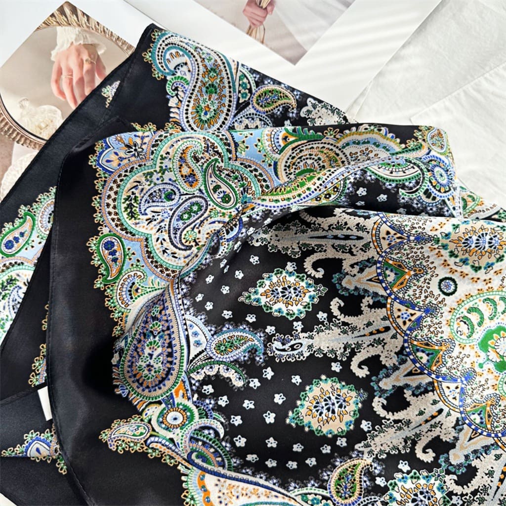 MaraSilk Pure Mulberry Silk Scarf - Square Crepe Satin MS148