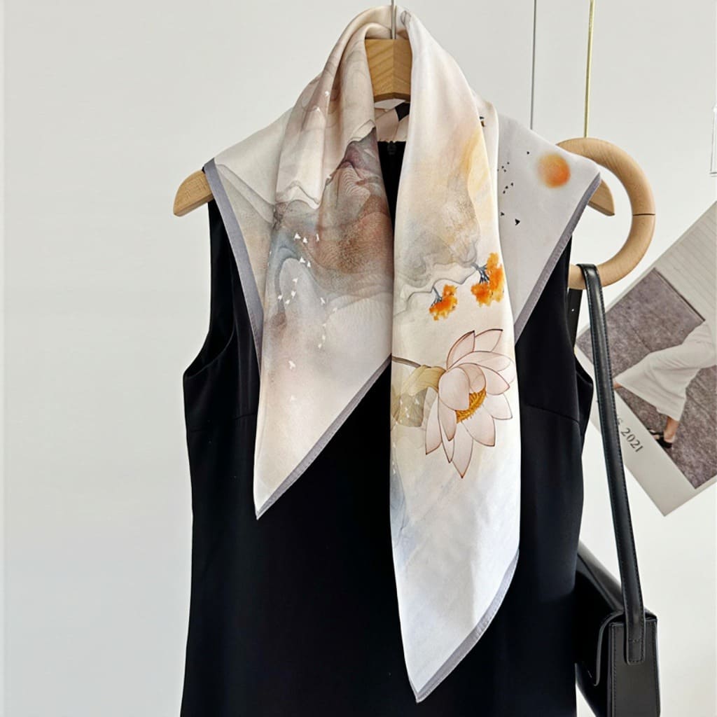 MaraSilk Pure Mulberry Silk Scarf - Square Crepe Satin MS149