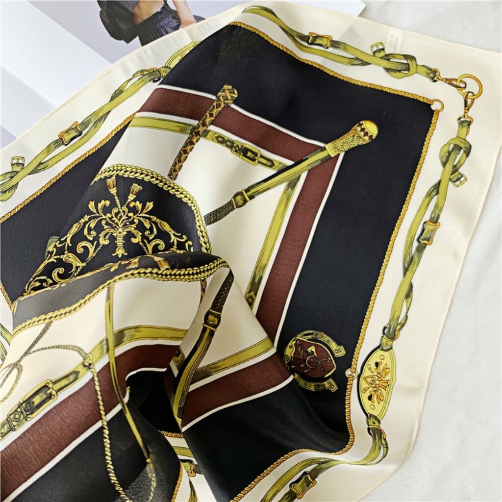 MaraSilk Pure Mulberry Silk Scarf Square Crepe Satin MS15-11