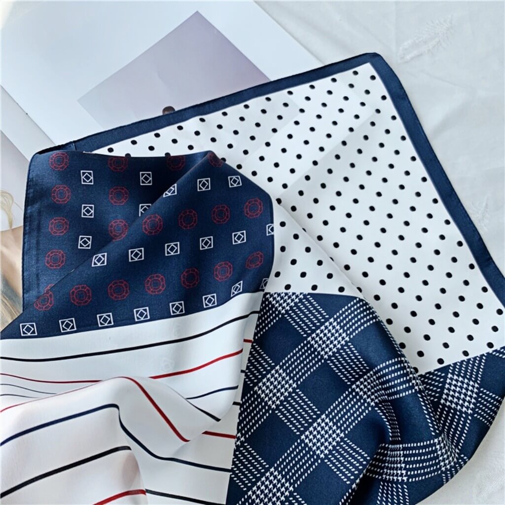 MaraSilk Pure Mulberry Silk Scarf Square Crepe Satin MS15-14