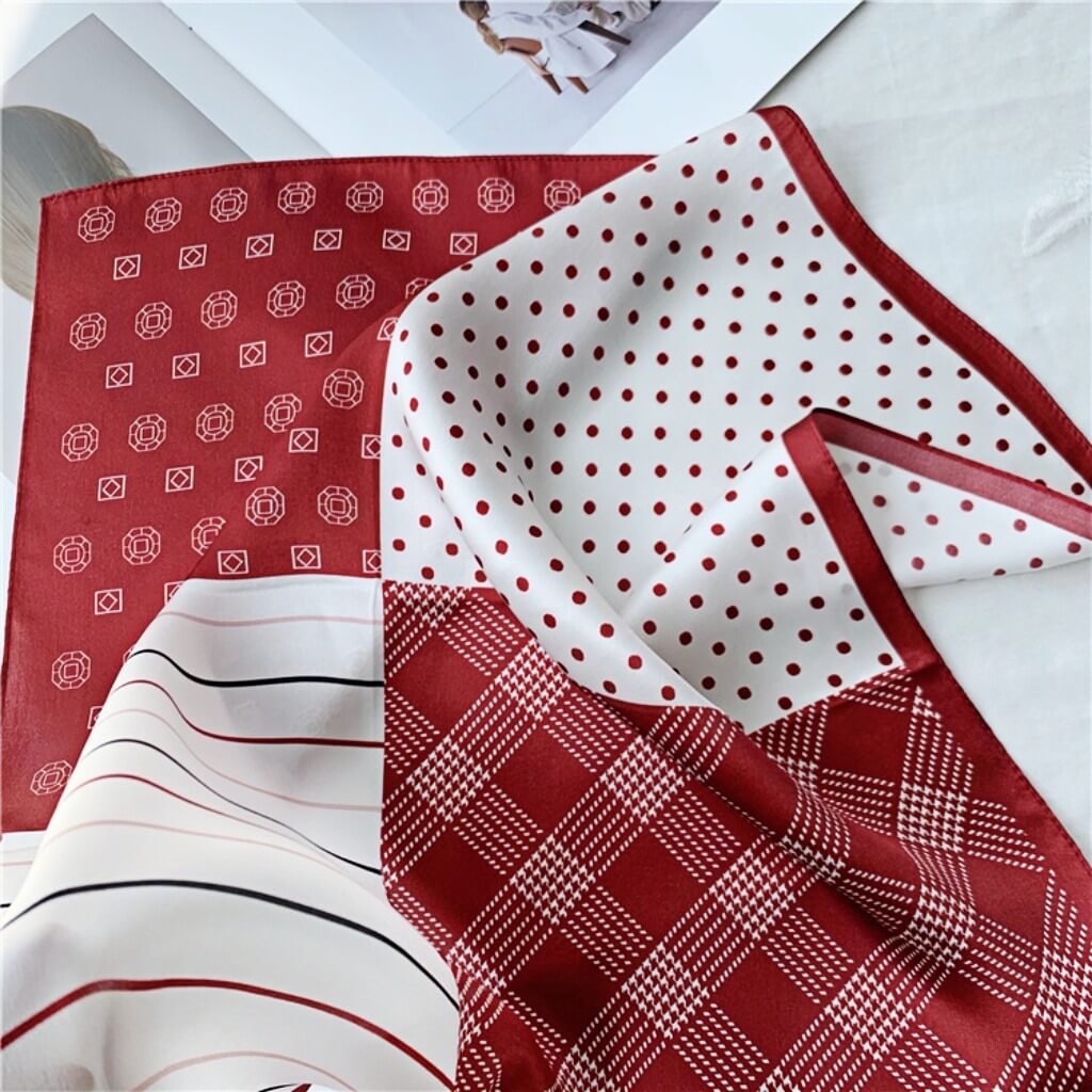 MaraSilk Pure Mulberry Silk Scarf Square Crepe Satin MS15-17