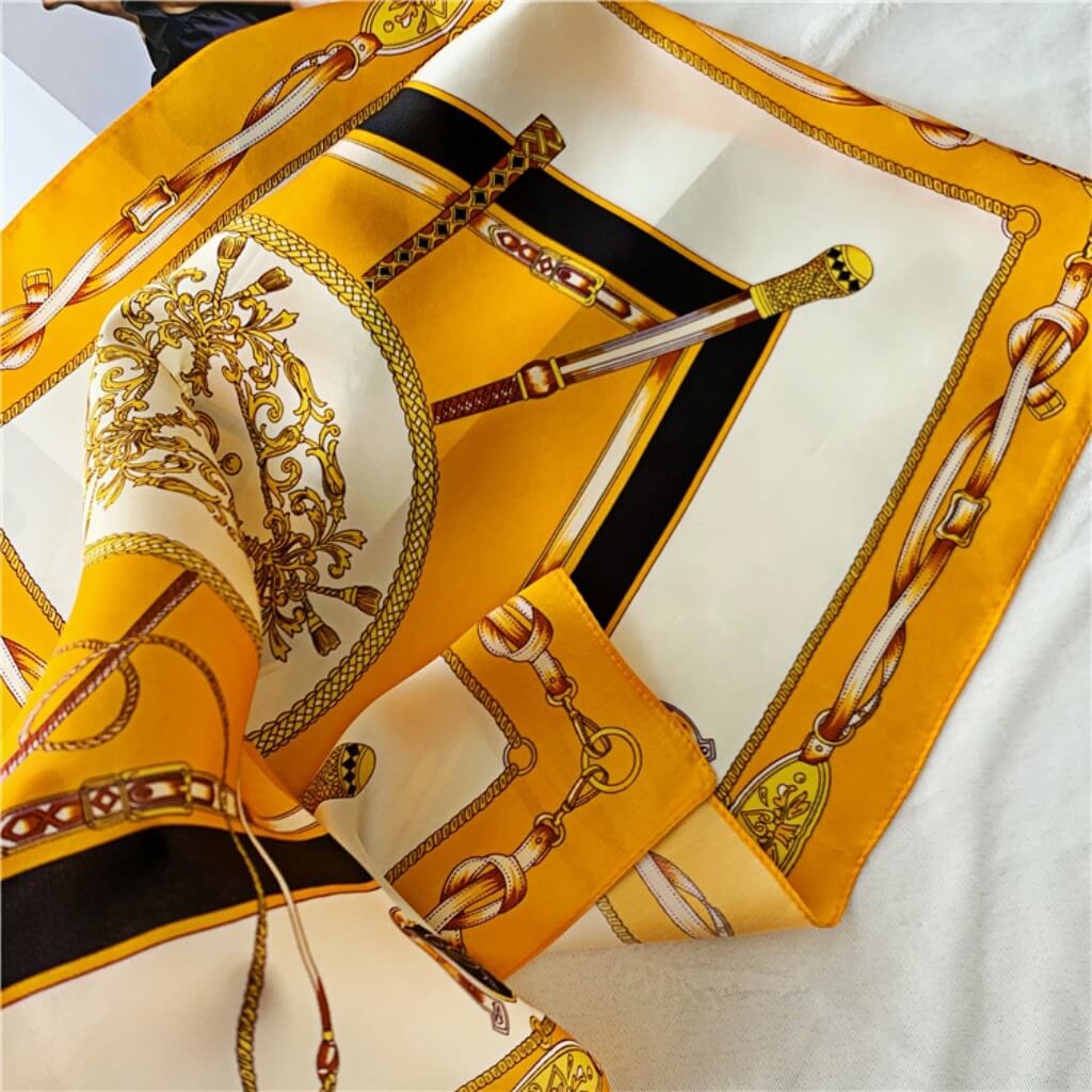 MaraSilk Pure Mulberry Silk Scarf Square Crepe Satin MS15-2