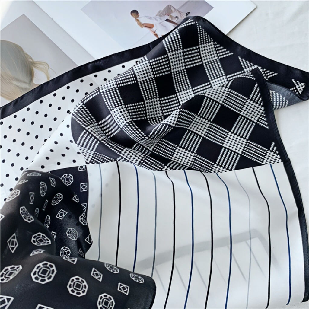 MaraSilk Pure Mulberry Silk Scarf Square Crepe Satin MS15-20