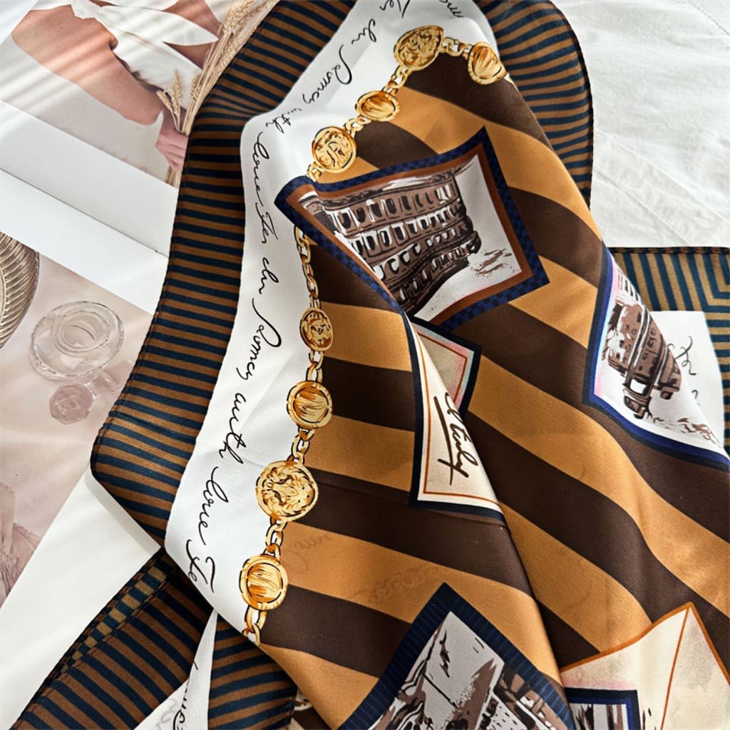 MaraSilk Pure Mulberry Silk Scarf - Square Crepe Satin MS153