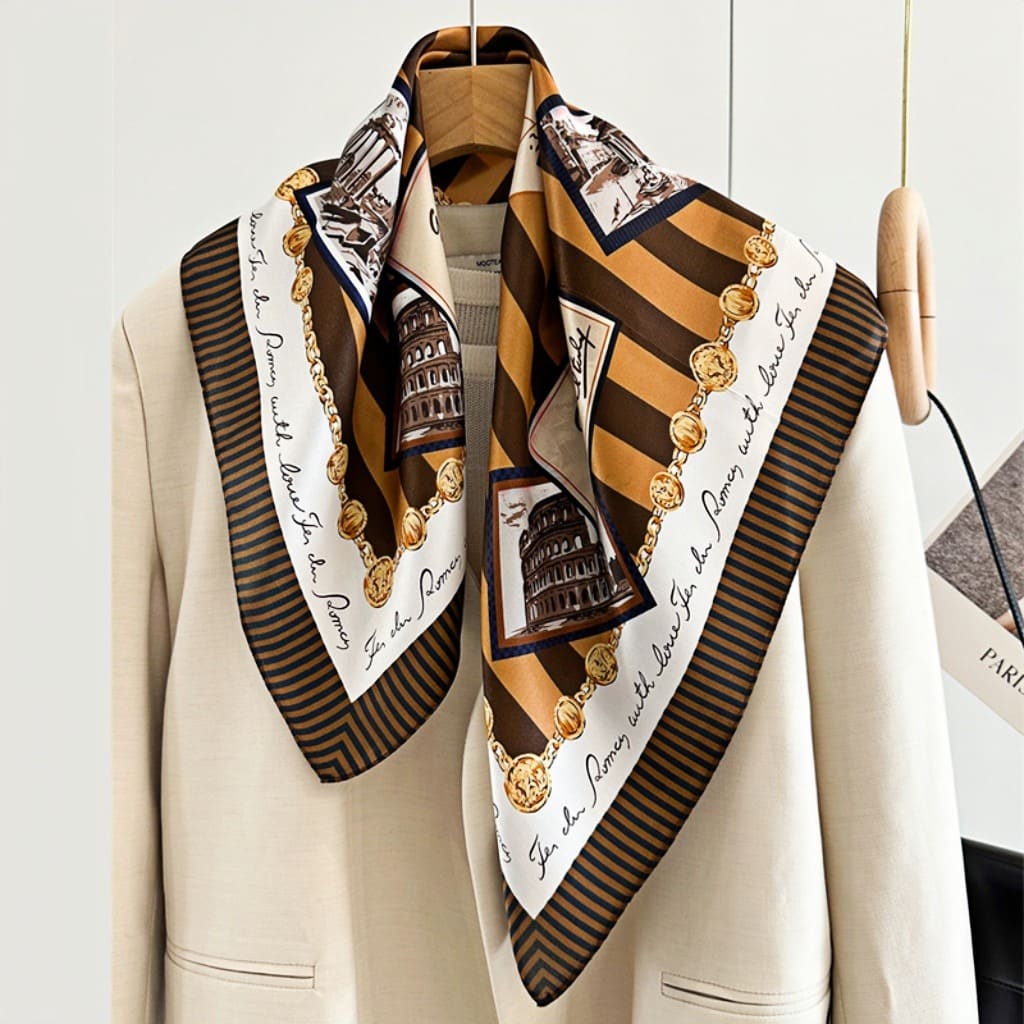 MaraSilk Pure Mulberry Silk Scarf - Square Crepe Satin MS153