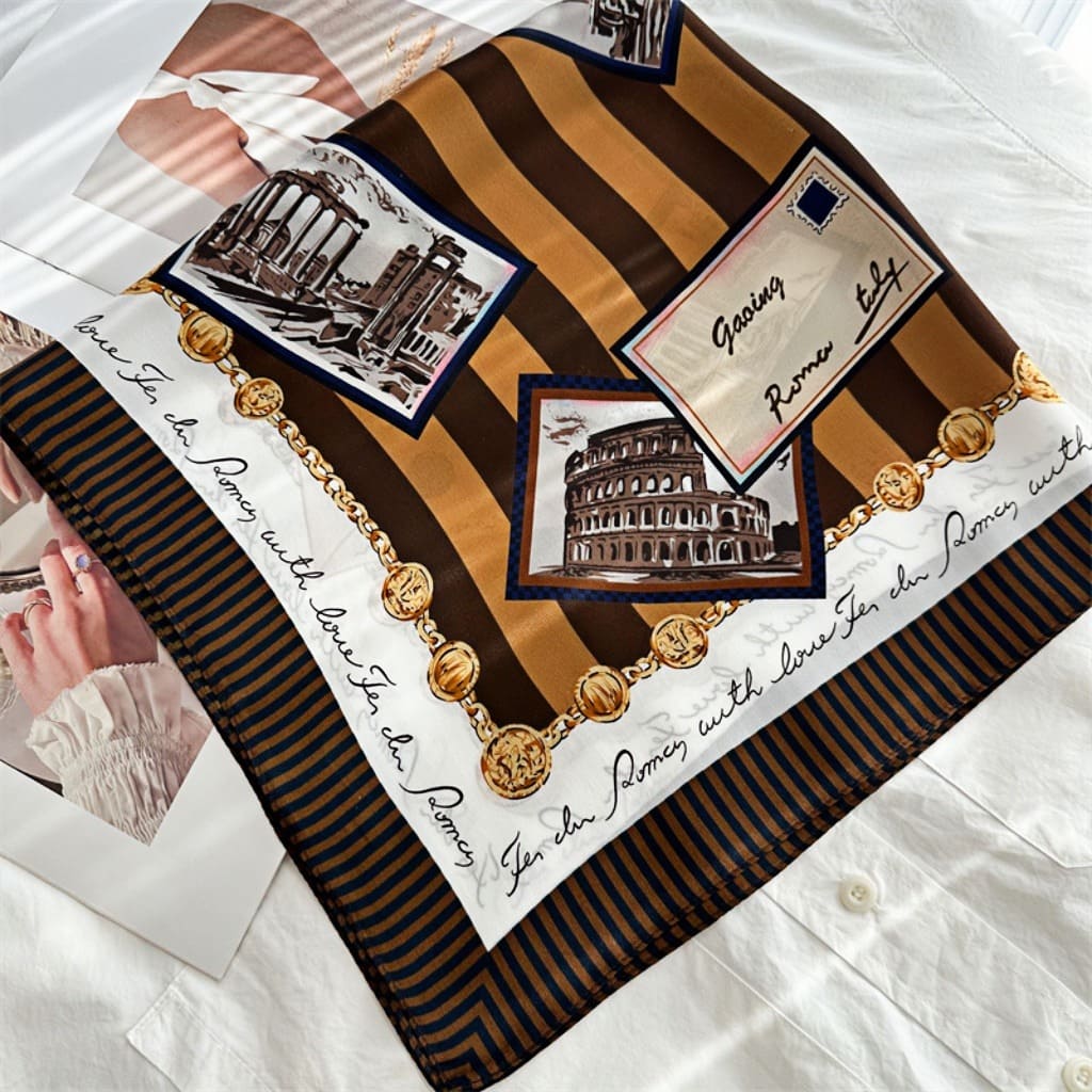 MaraSilk Pure Mulberry Silk Scarf - Square Crepe Satin MS153