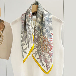 MaraSilk Pure Mulberry Silk Scarf - Square Crepe Satin MS154