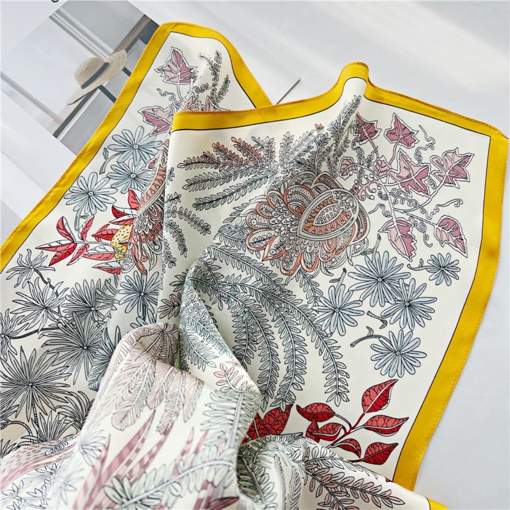 MaraSilk Pure Mulberry Silk Scarf - Square Crepe Satin MS154