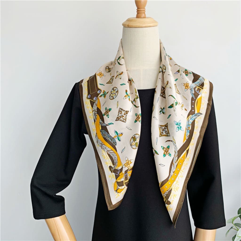 MaraSilk Pure Mulberry Silk Scarf - Square Crepe Satin MS155