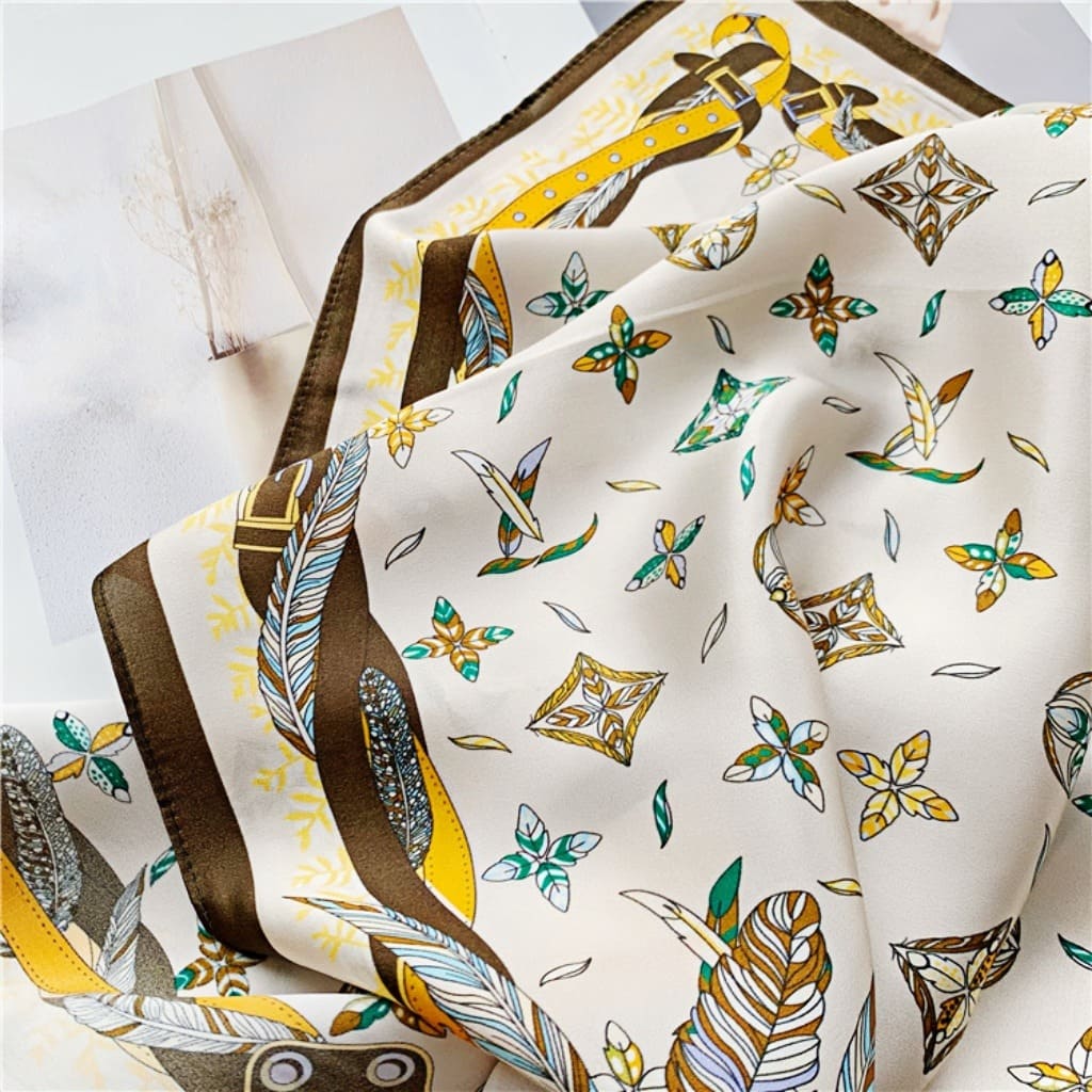 MaraSilk Pure Mulberry Silk Scarf - Square Crepe Satin MS155