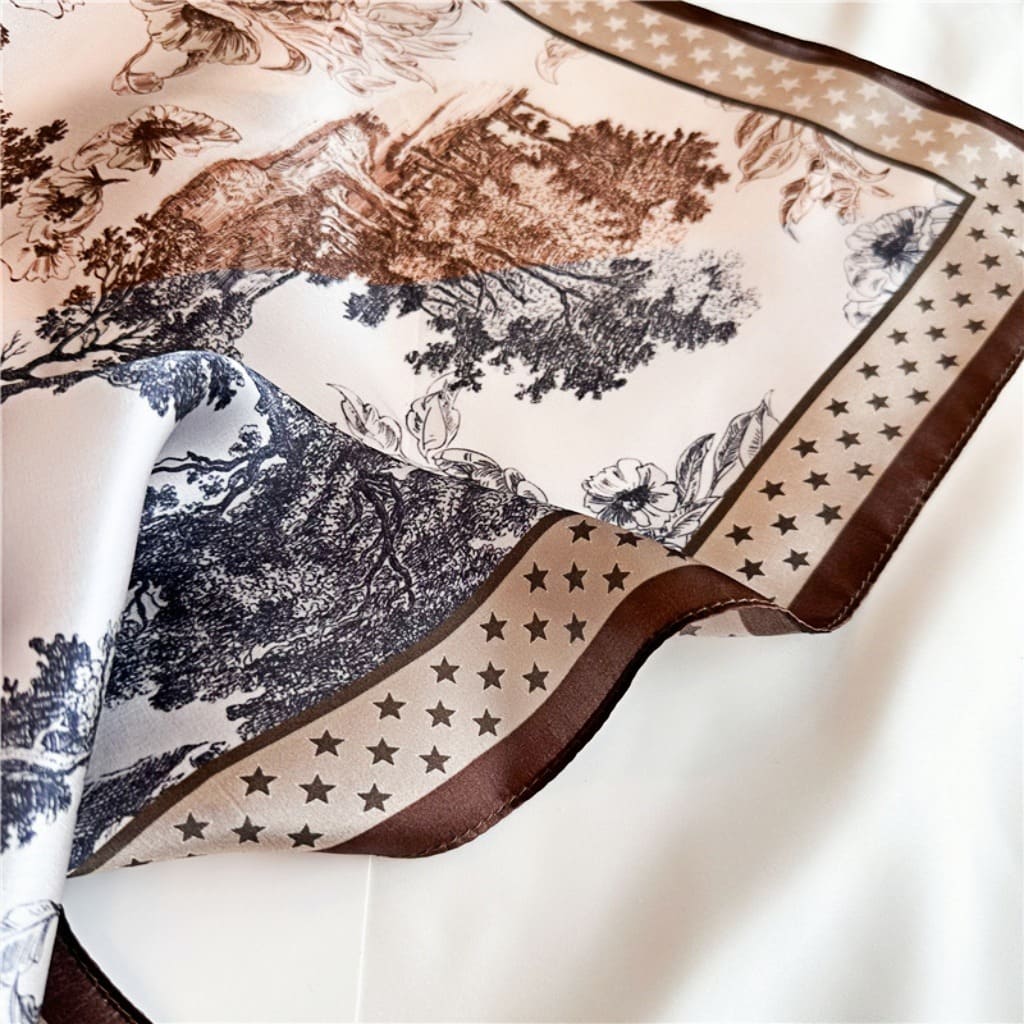 MaraSilk Pure Mulberry Silk Scarf - Square Crepe Satin MS156