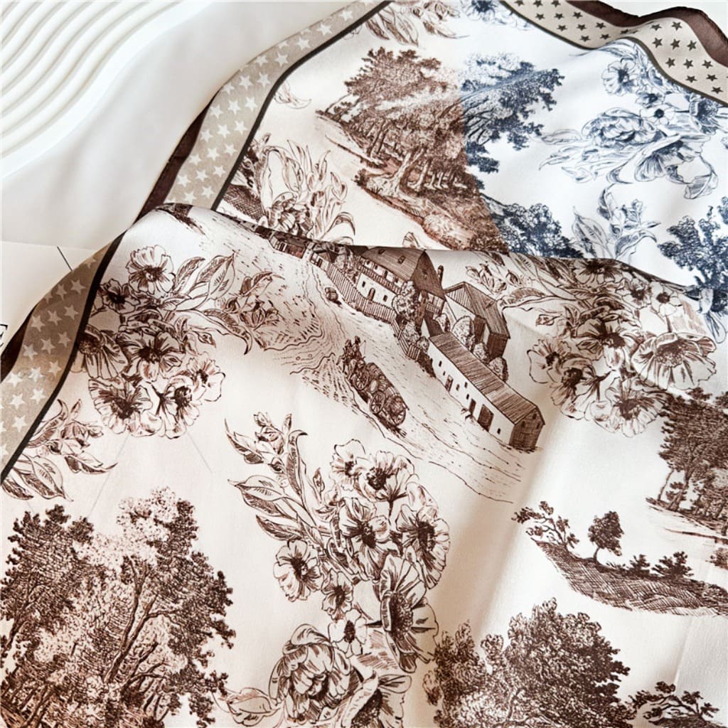 MaraSilk Pure Mulberry Silk Scarf - Square Crepe Satin MS156