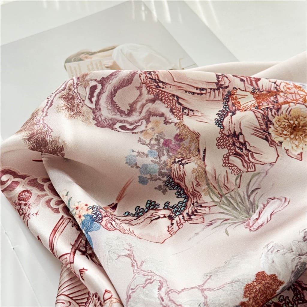 MaraSilk Pure Mulberry Silk Scarf - Square Crepe Satin MS157