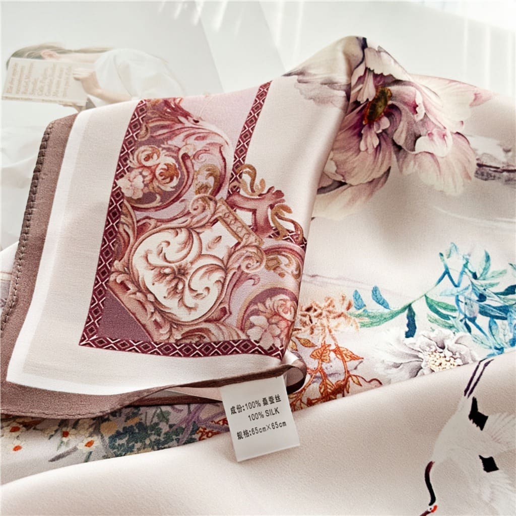 MaraSilk Pure Mulberry Silk Scarf - Square Crepe Satin MS157