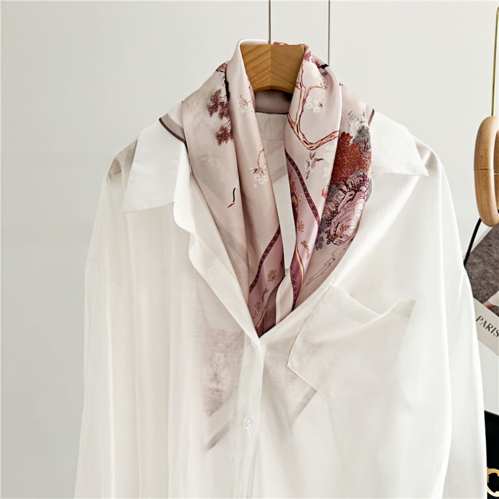 MaraSilk Pure Mulberry Silk Scarf - Square Crepe Satin MS157