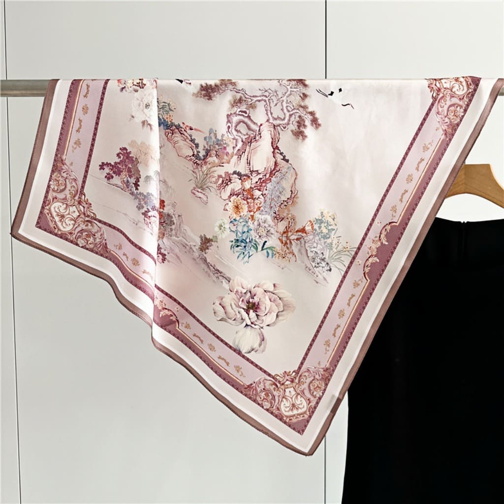 MaraSilk Pure Mulberry Silk Scarf - Square Crepe Satin MS157