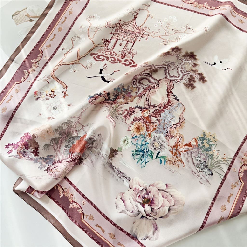 MaraSilk Pure Mulberry Silk Scarf - Square Crepe Satin MS157