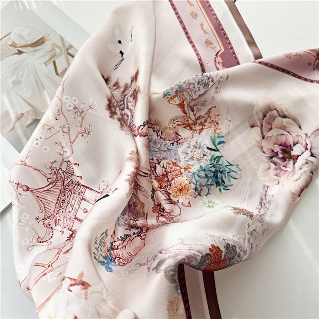 MaraSilk Pure Mulberry Silk Scarf - Square Crepe Satin MS157