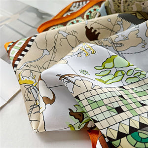 MaraSilk Pure Mulberry Silk Scarf - Square Crepe Satin MS158