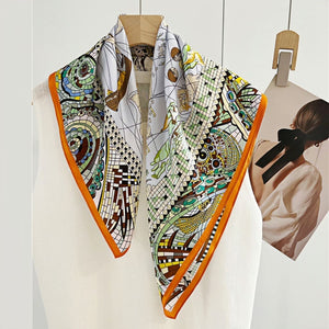 MaraSilk Pure Mulberry Silk Scarf - Square Crepe Satin MS158