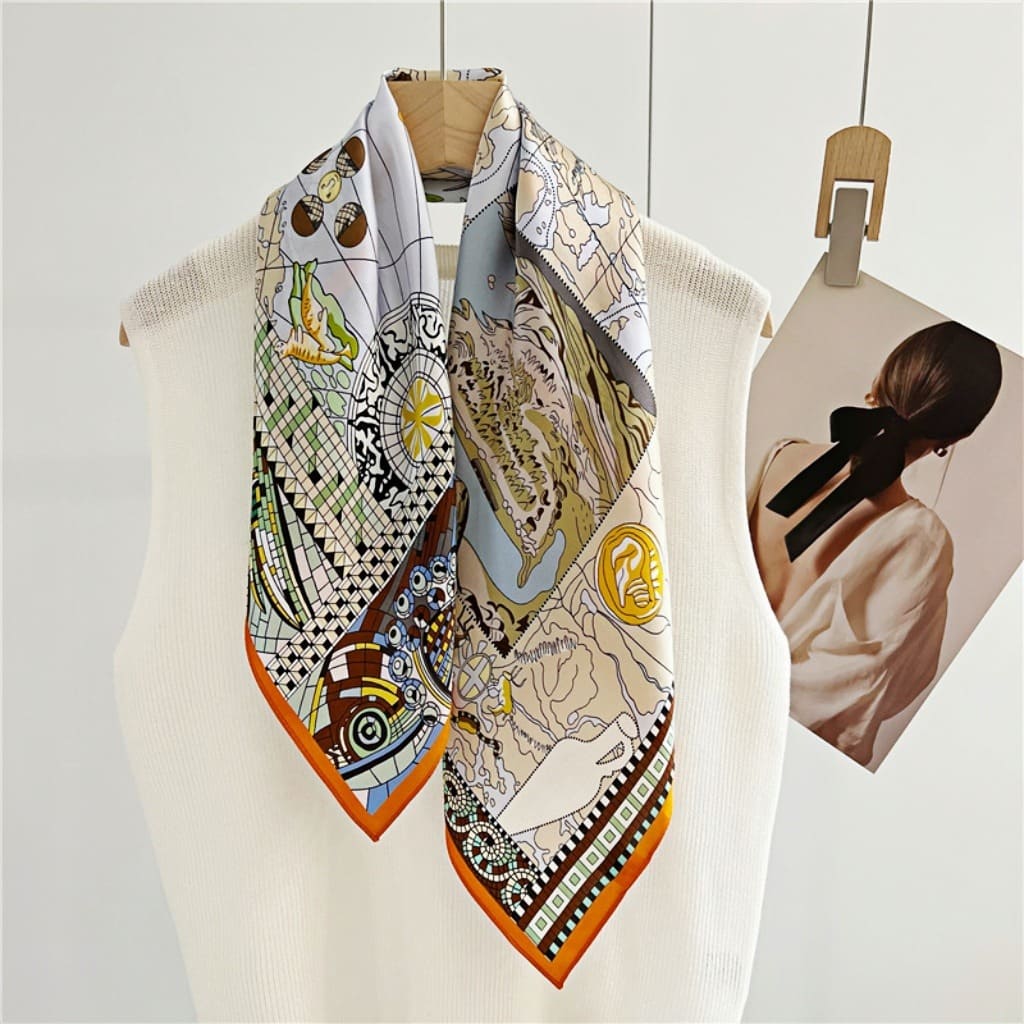 MaraSilk Pure Mulberry Silk Scarf - Square Crepe Satin MS158