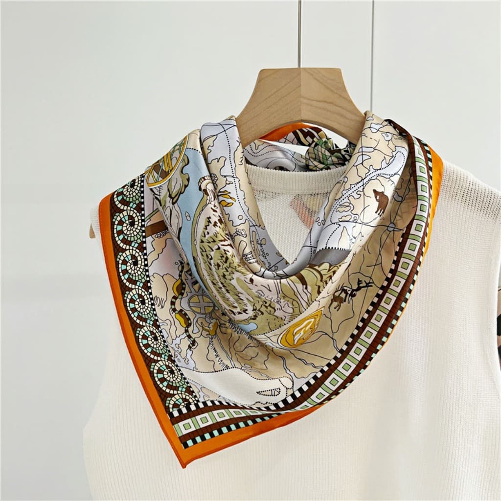 MaraSilk Pure Mulberry Silk Scarf - Square Crepe Satin MS158