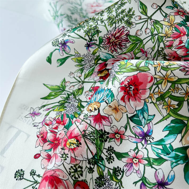 MaraSilk Pure Mulberry Silk Scarf Square Crepe Satin MS16-11