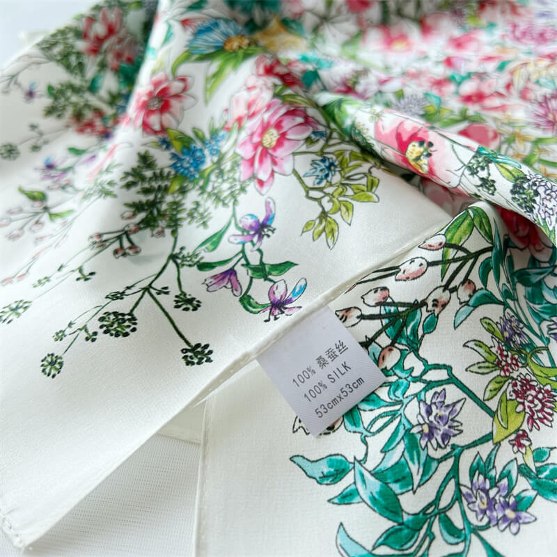 MaraSilk Pure Mulberry Silk Scarf Square Crepe Satin MS16-12