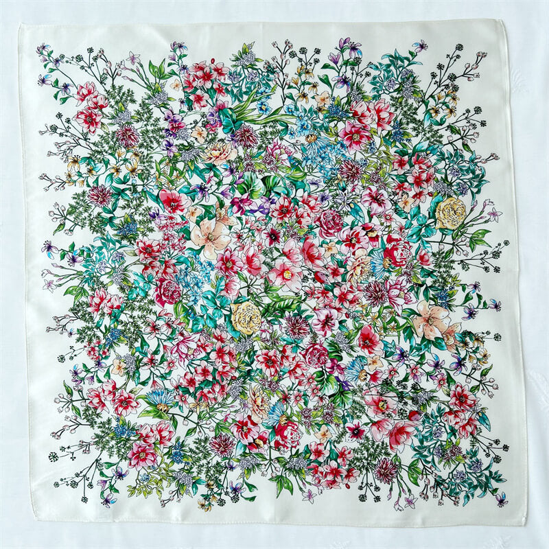 MaraSilk Pure Mulberry Silk Scarf Square Crepe Satin MS16-13