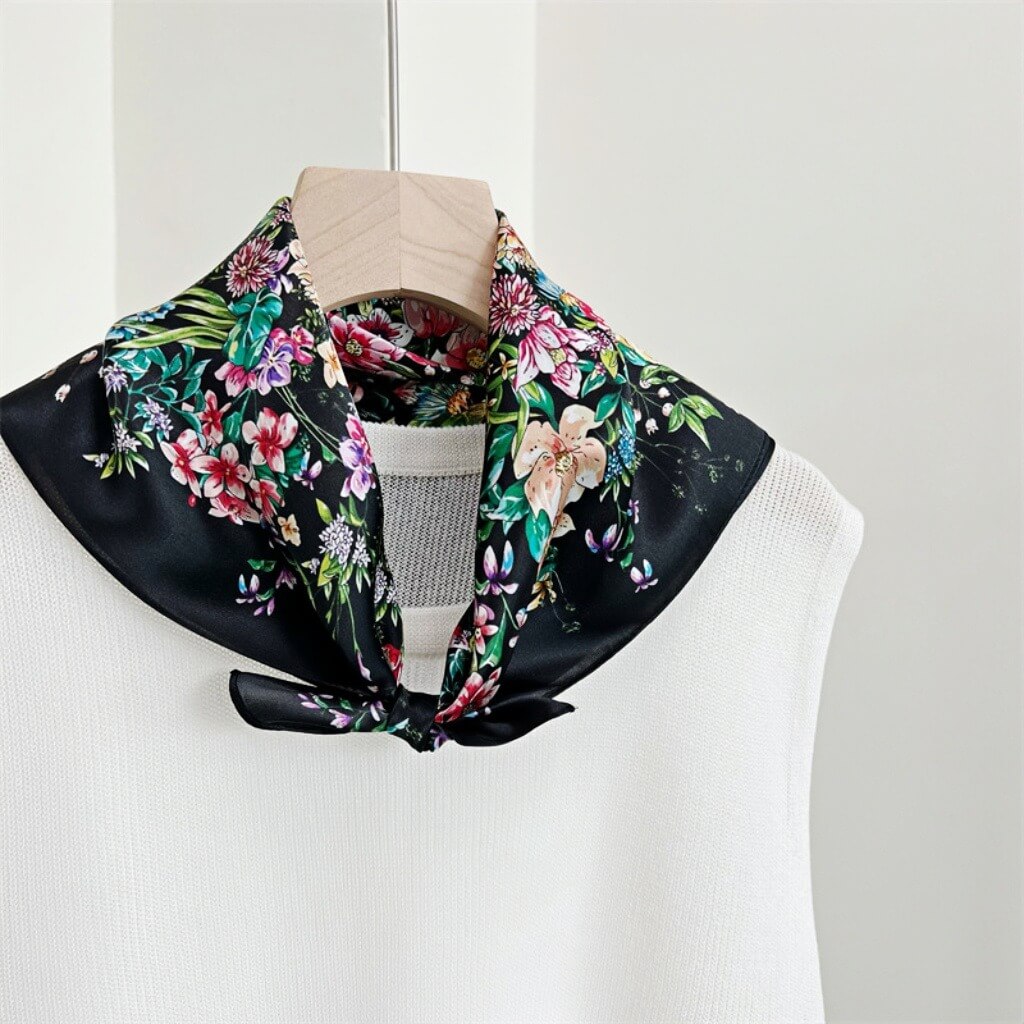 MaraSilk Pure Mulberry Silk Scarf Square Crepe Satin MS16-14