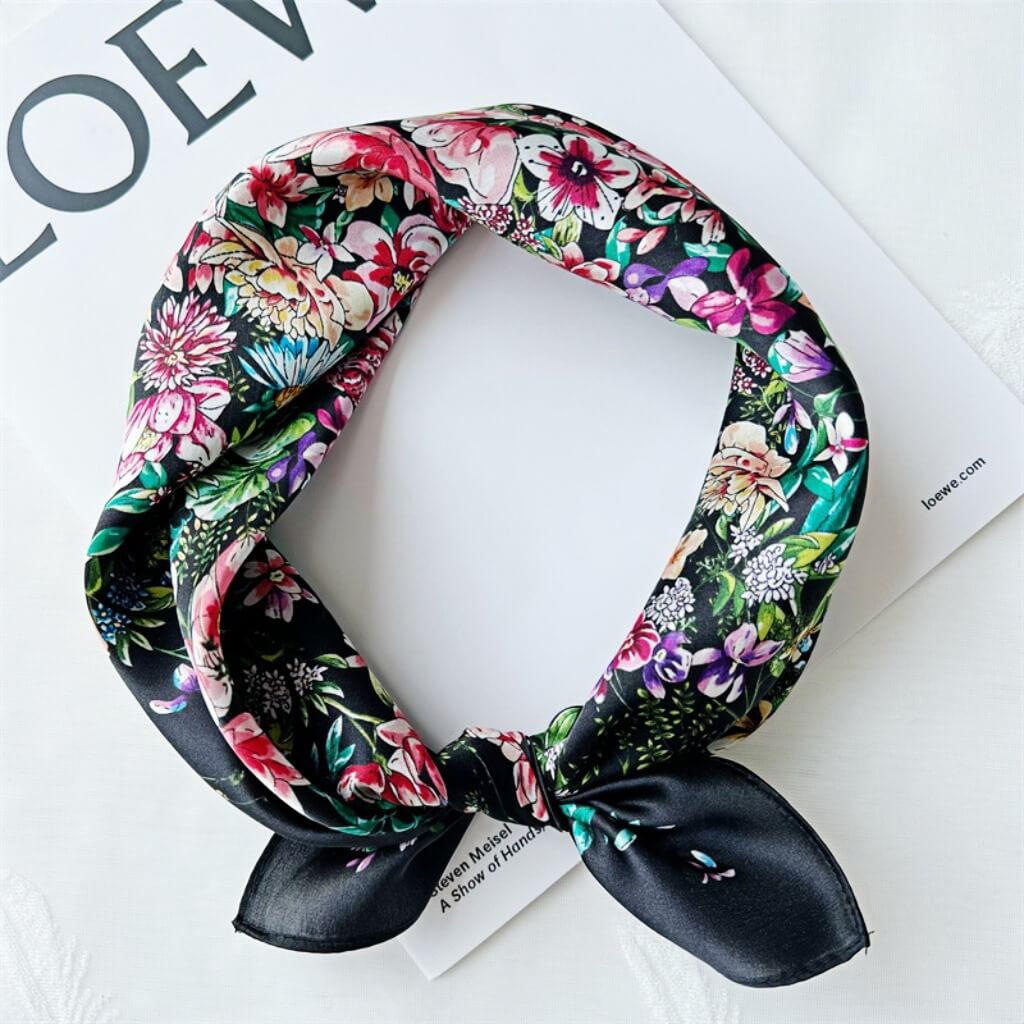 MaraSilk Pure Mulberry Silk Scarf Square Crepe Satin MS16-15