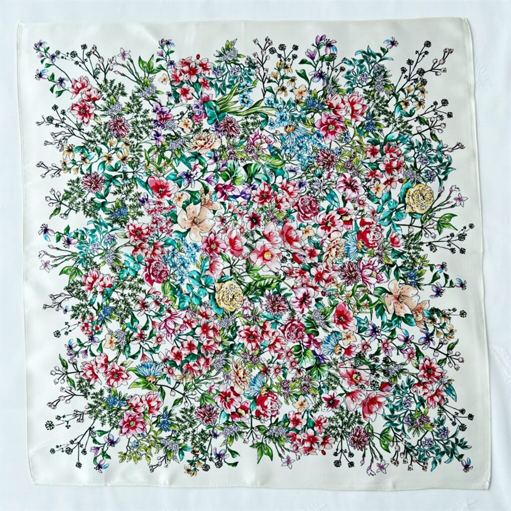 MaraSilk Pure Mulberry Silk Scarf Square Crepe Satin MS16-26