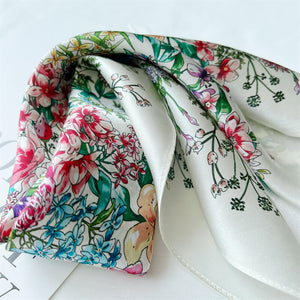 MaraSilk Pure Mulberry Silk Scarf Square Crepe Satin MS16-9