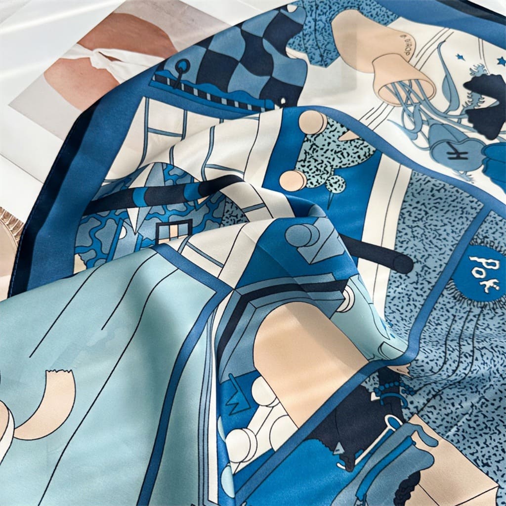 MaraSilk Pure Mulberry Silk Scarf - Square Crepe Satin MS160