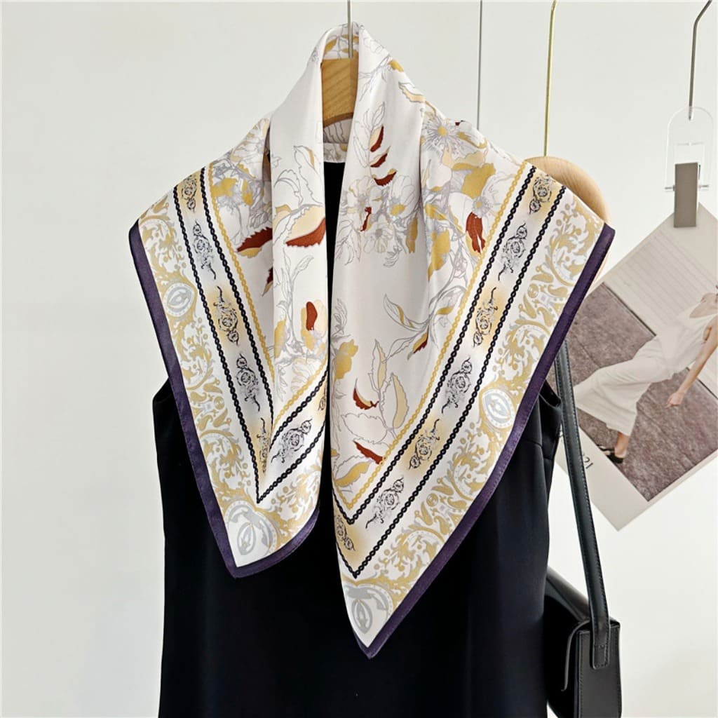 MaraSilk Pure Mulberry Silk Scarf - Square Crepe Satin MS163