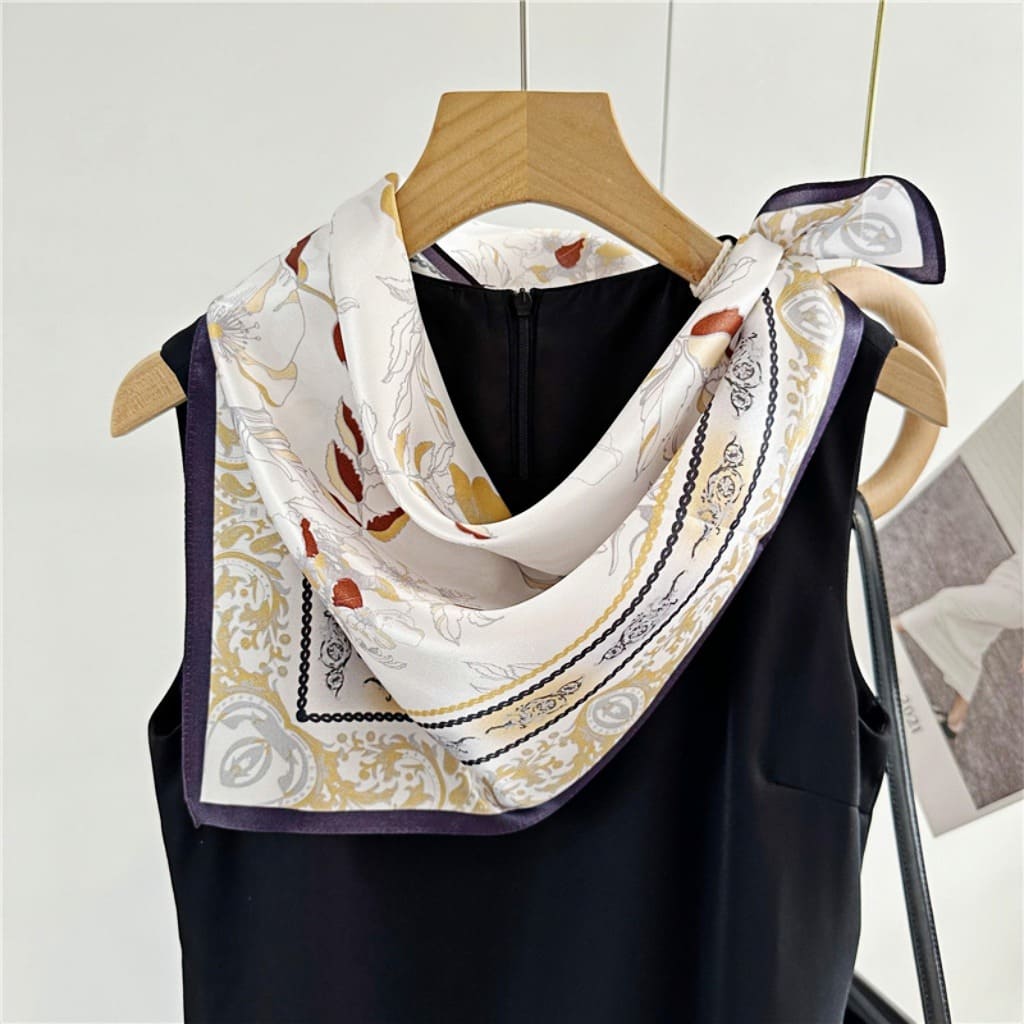 MaraSilk Pure Mulberry Silk Scarf - Square Crepe Satin MS163