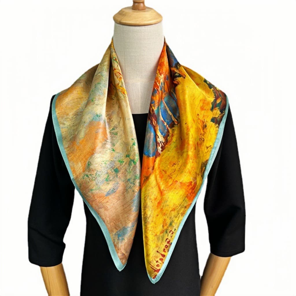 MaraSilk Pure Mulberry Silk Scarf - Square Crepe Satin MS164